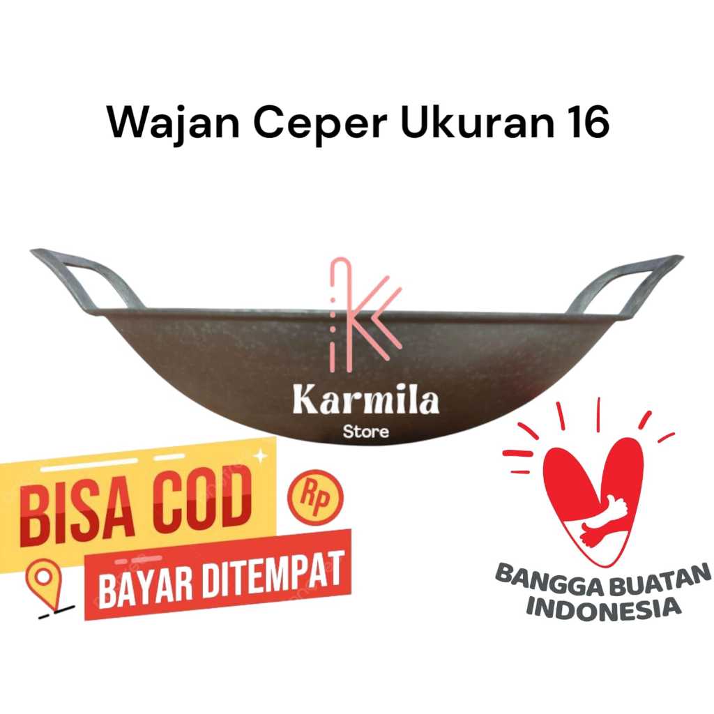 Wajan Ceper No 16 kuali Penggorengan Ceper Katel Ceper Wajan Ceper Tebal