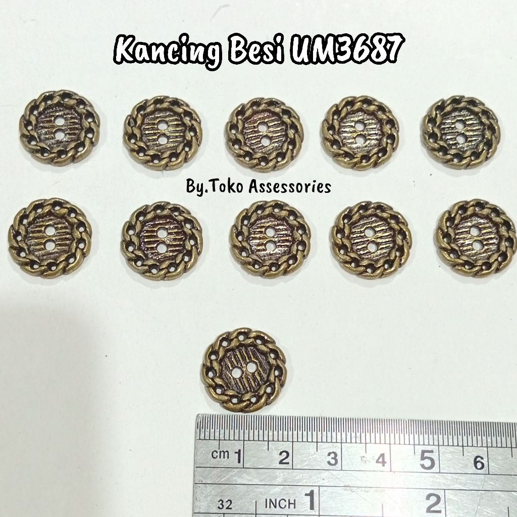 (12pcs) kancing bahan besi | kancing kemeja| kancing besi | kancing fashion| kancing pakaian | K. Be