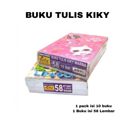 

(KIKY) BUKU TULIS KIKY ISI 58 LEMBAR PER PACK (1 PACK ISI 10 BUKU)