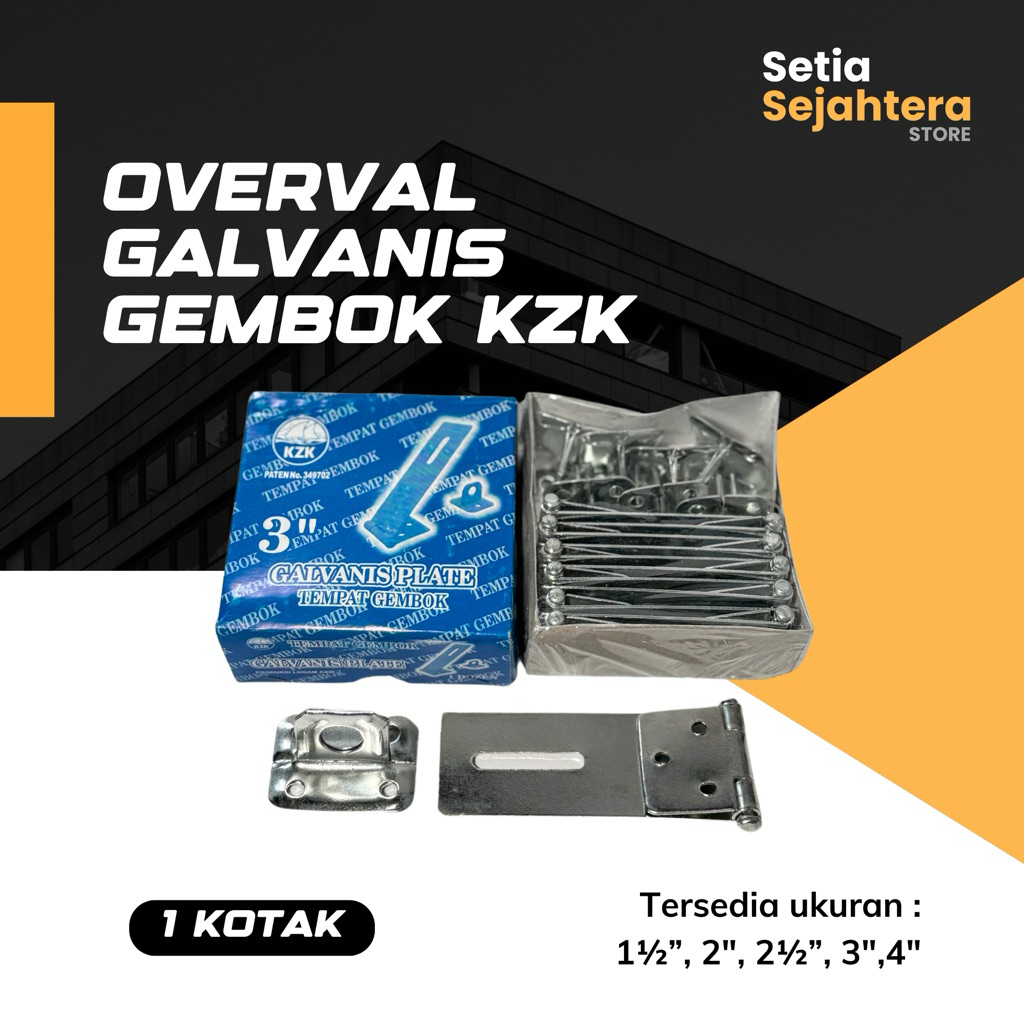 KZK Overval Tempat Cantolan Kunci Gembok 11/2" 2" 21/2" 3" 4" inch - 1 kotak