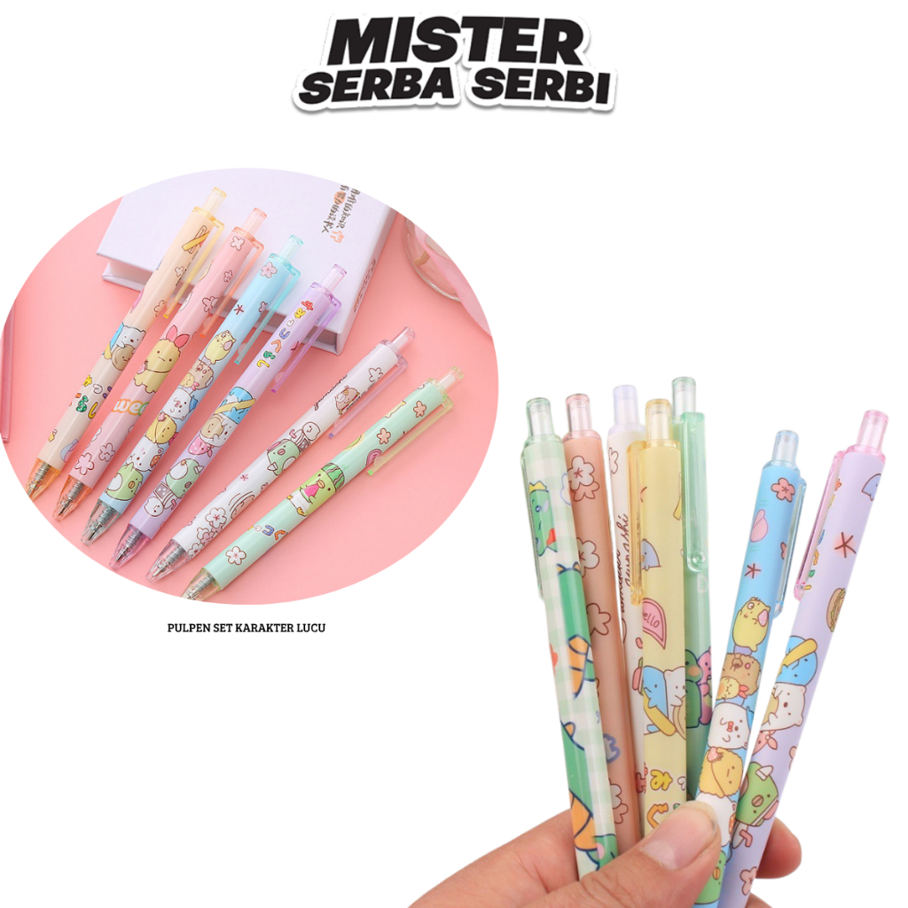 

MSS PULPEN SET KARAKTER LUCU H643 PULPEN MEKANIK ISI 6PCS BOLPOIN GEL