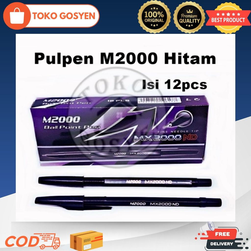 

12 PCS Pulpen M2000 / Ballpoint MX2000ND / Alat Tulis Bolpen