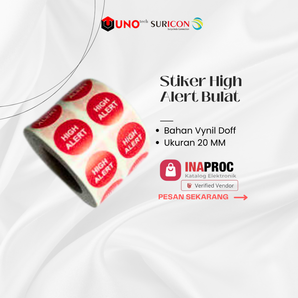 

Stiker High Alert Bulat Diameter 20 MM