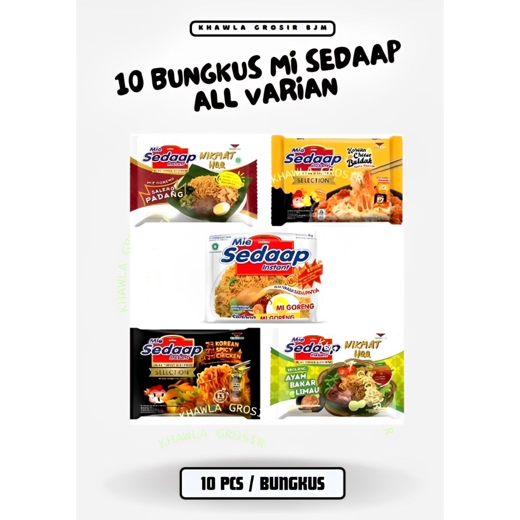 

Banjarmasin - Mie Sedap / Mie Sedaap / Sedaap | Mie Sedap Goreng / Soto / Kari ( Mie Sedap Soto ) - 10 Pcs
