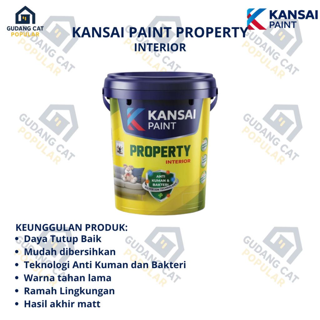 CAT TEMBOK KANSAI PAINT PROPERTY INTERIOR 25KG CAT TEMBOK PROPERTY 25 KG KANSAI / Kansai Paint Cat T