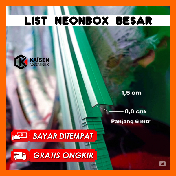 LIST NEON BOX ALUMUNIUM UKURAN BESAR | Lis Neonbox Bulat