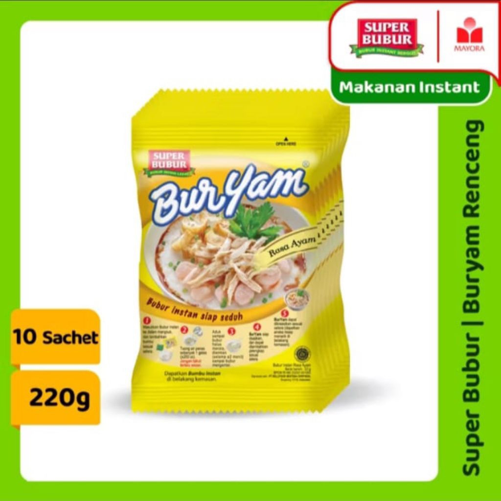 

SUPER BUBUR BURYAM 10 sachet @ 22 gram BUBUR INSTAN
