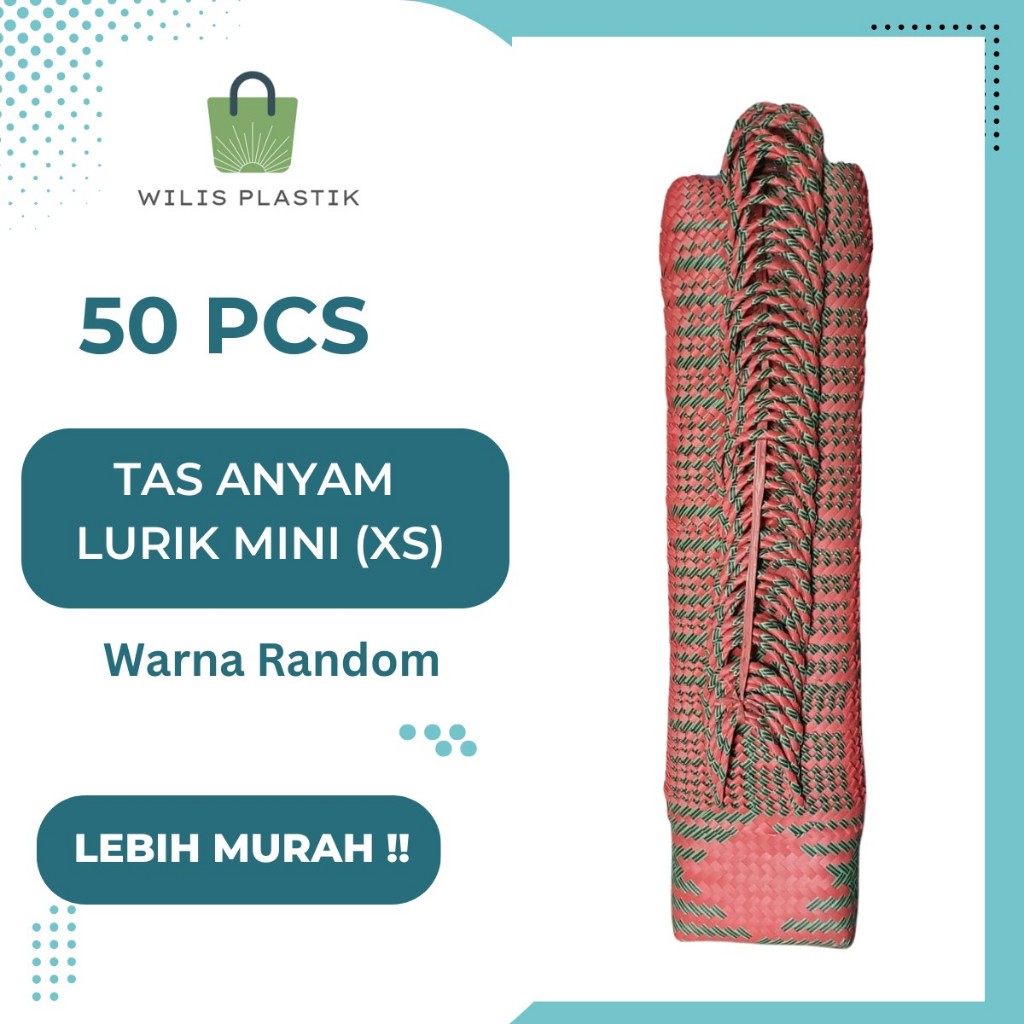

PAKET MURAH 50 PCS Tas Anyaman Plastik Lurik Mini (XS) Untuk Hampers Parcel Souvenir Bahan Tebal