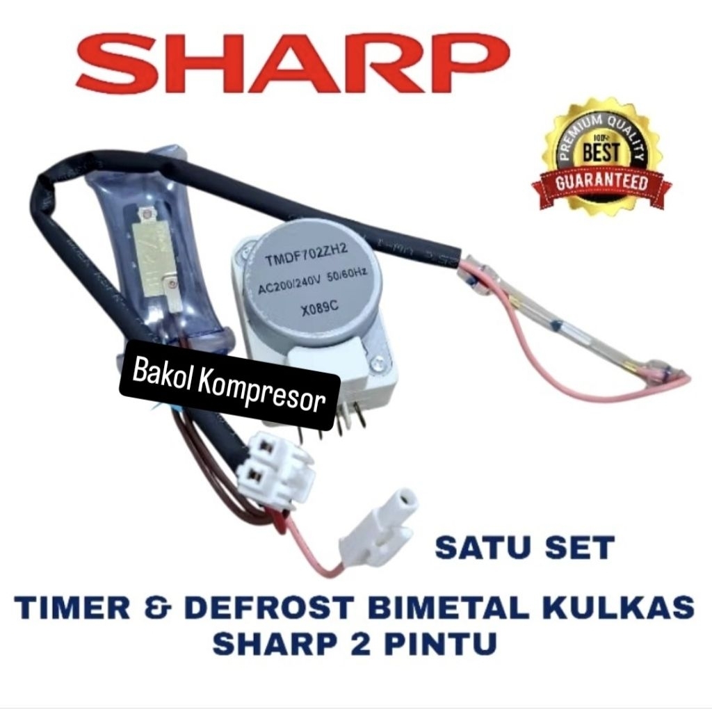 TIMER & DEFROST BIMETAL KULKAS SHARP 2 PINTU  ORIGINAL 1 SET # TIMER PUSE DEPROST KULKAS MEREK SHARP