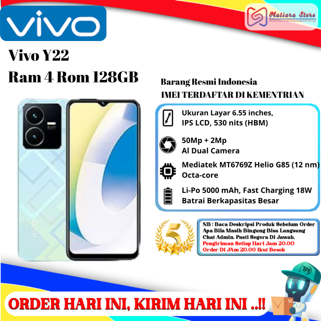 Vivo Y22 Ram 4 Rom 128GB