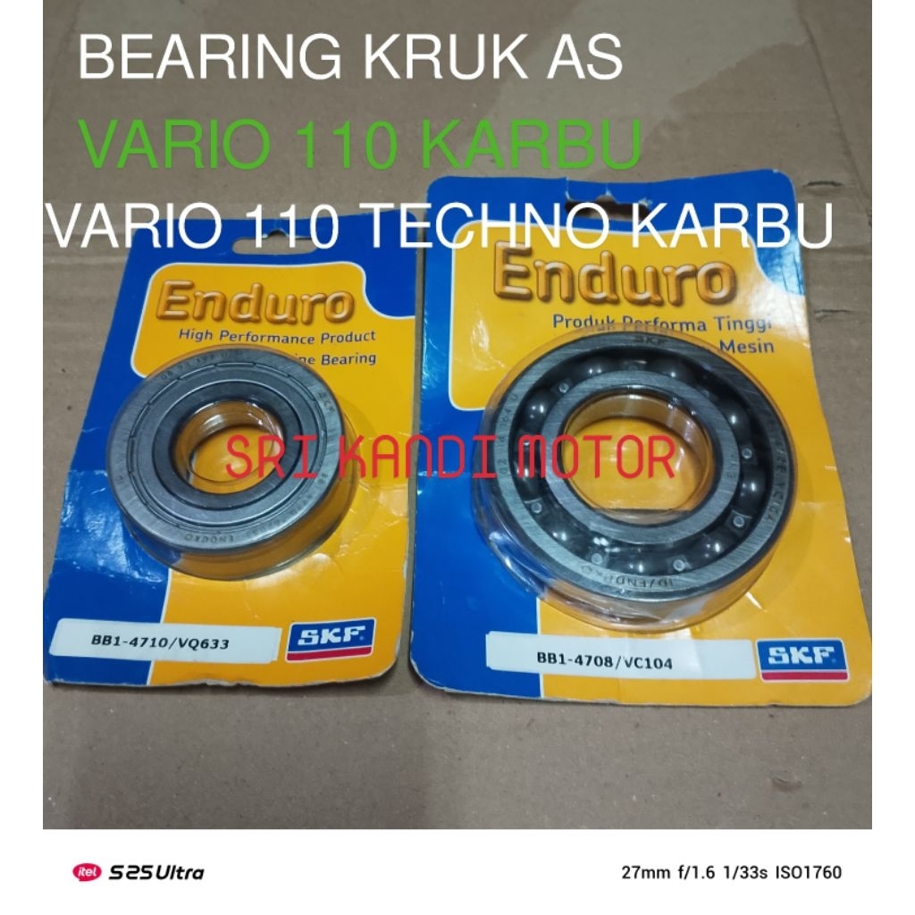 BEARING LAHER KRUK AS VARIO 110 KARBU VARIO 110 TECHNO KARBU 1SET KANAN DAN KIRI ORIGINAL SKF ENDURO