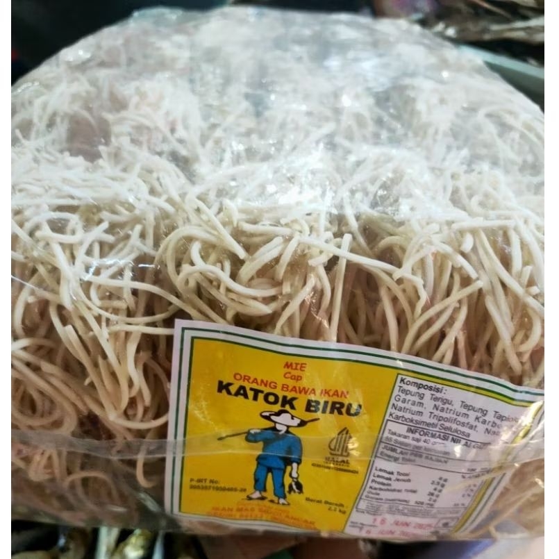 

MIE KECIL kemasan 2,5kg cap ORANG BAWA IKAN KATOK BIRU
