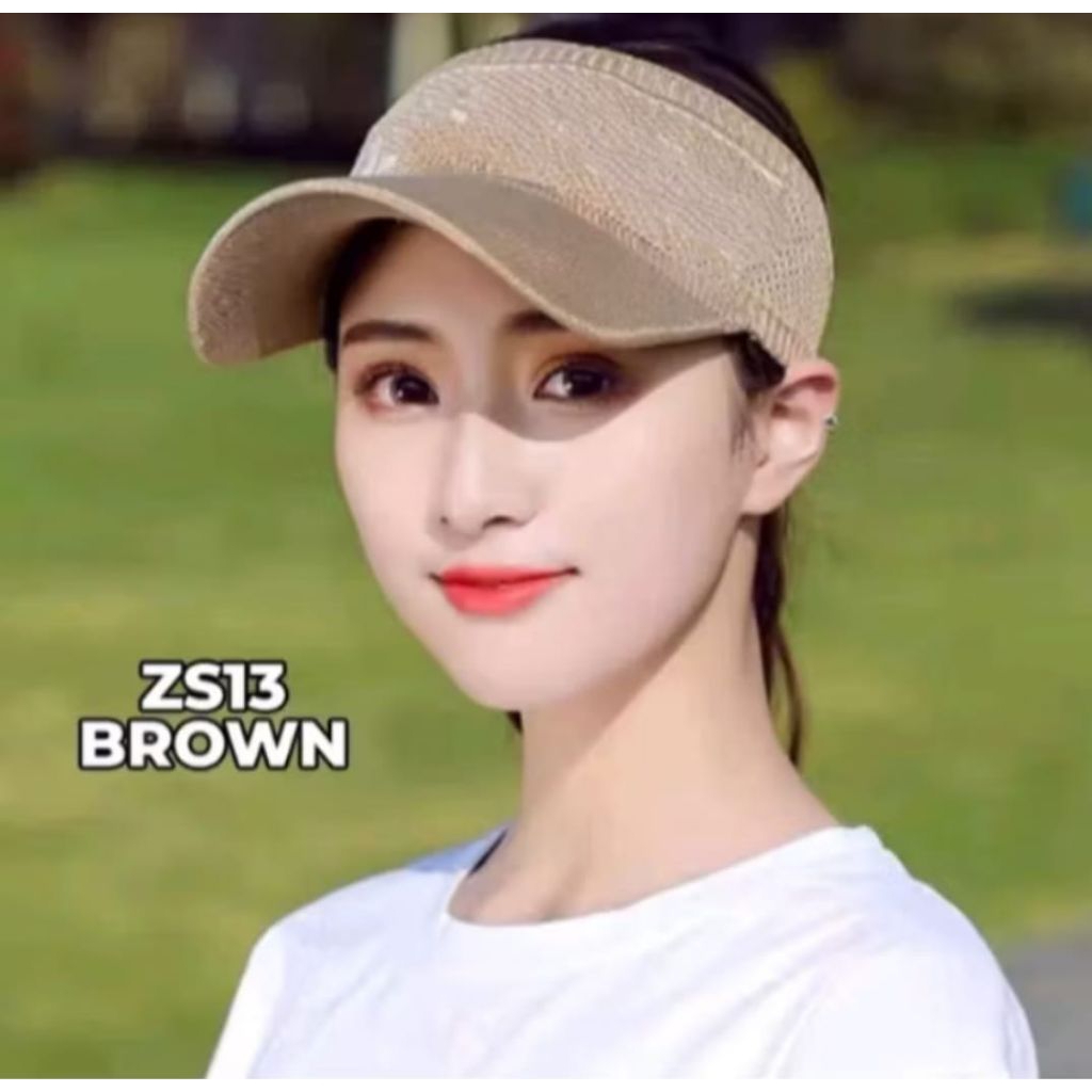 topi tennis rajut topi senam untuk wanita topi sun visor topi bolong atas