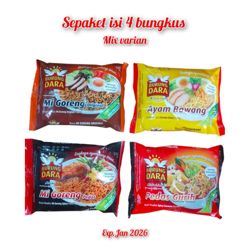 

Mie Instan burung dara isi 4