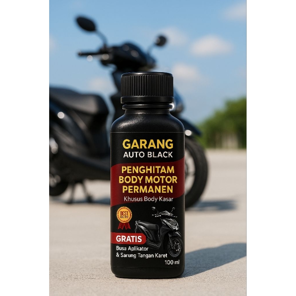 Garang Auto Black - Penghitam Body Kasar Motor Permanen