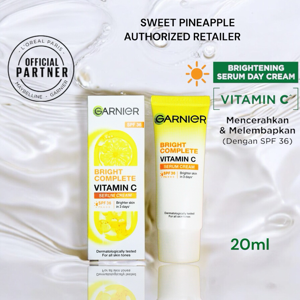Garnier Bright Complete SPF36 Serum Cream 20ml - Cream Siang