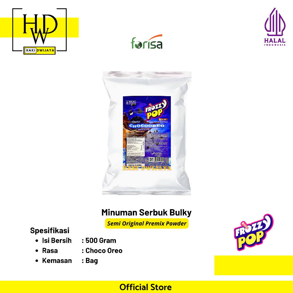 

[500gr] Froozy Pop Powder Minuman Bubuk Instan Rasa Choco Oreo