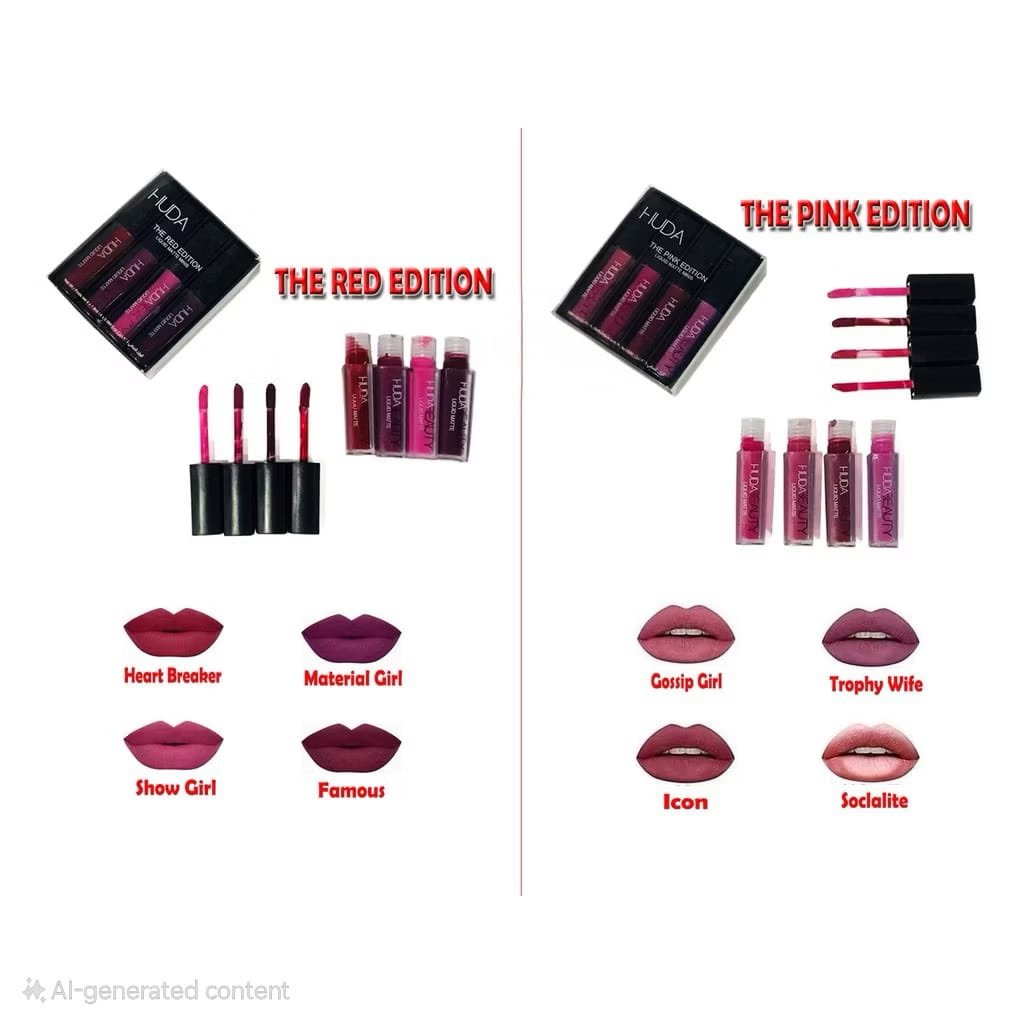 [PER BOX ISI 4] HUDA BEAUTY LIPSTIK / HUDABEAUTY LIQUID MATTE MINIS / LIPSTIK / LIP CREAM