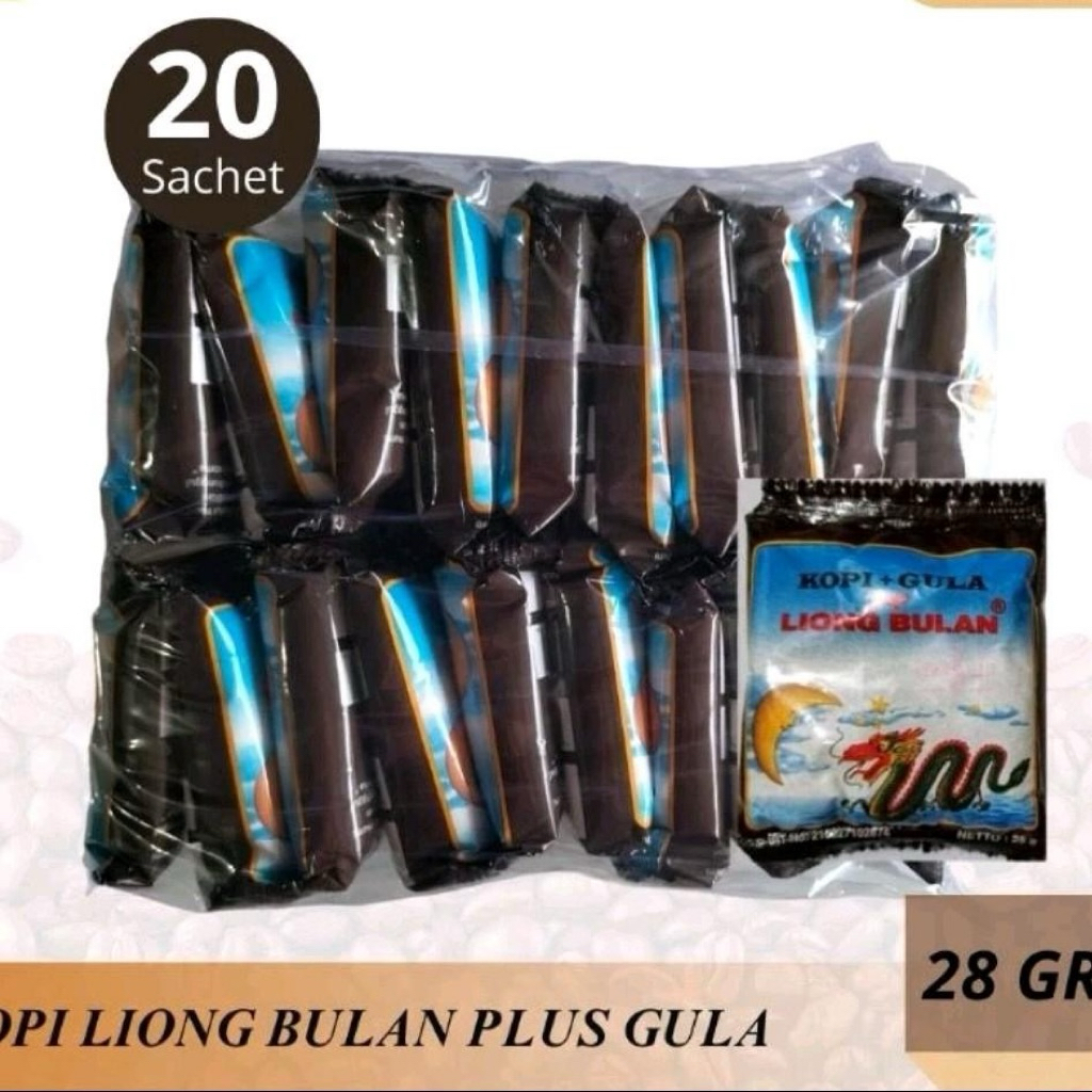 

Kopi Liong Bulan + gula khas bogor 1 pack isi 20 pcs Coffee
