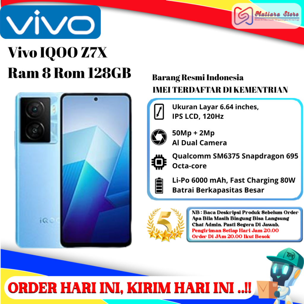 Vivo iQOO Z7 | Z7X 5G Ram 12/256GB | Ram 8/128GB | Ram 8/256GB