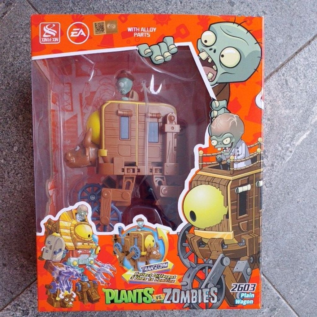 Mainan Action Figure Cruzer Plants vs Zombies Robot 5 in 1 Plain Wagon