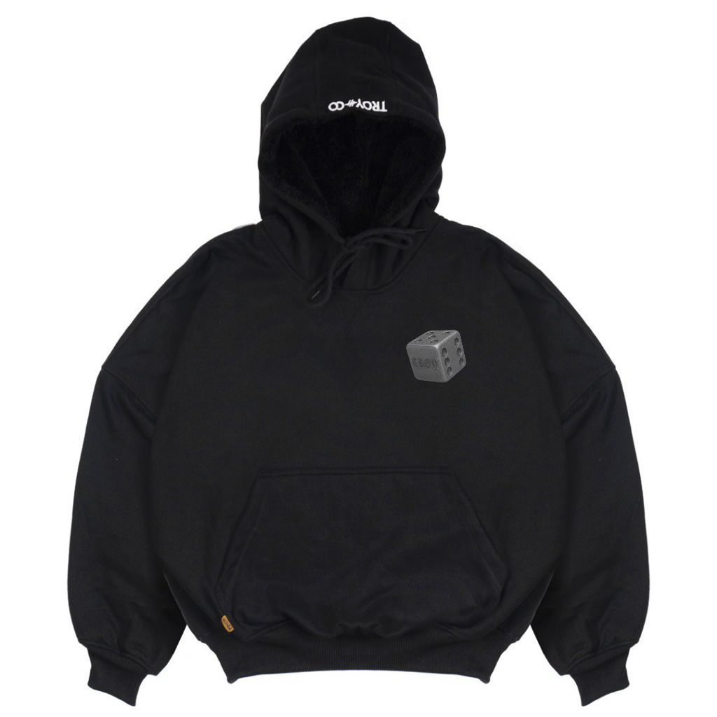 Troy Company Hoodie Boxy Oversized Black Four Dice - Hoodie Boxy Oversize Hitam HB 3174