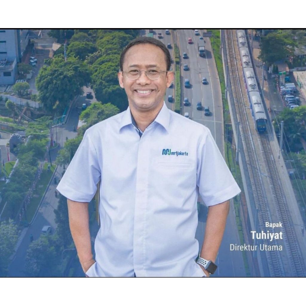 KEMEJA MRT JAKARTA BORDIR MRT KANTONG SATU Kemeja kerja kemeja pria seragam kerja MRT tulisan bordir