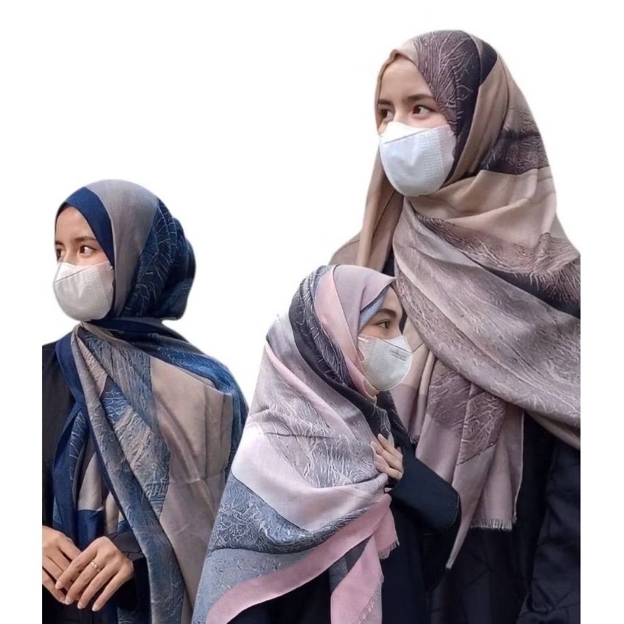 LUMA Scarf – Pashmina Katun Tyrex 180x90 | Motif Klasik Elegan | Ringan & Nyaman