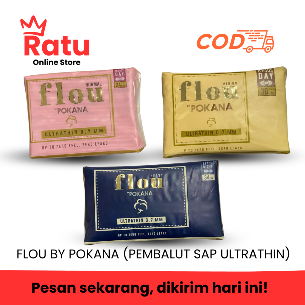 FLOU by POKANA ( Pembalut SAP Ultrathin 0,7 mm) | Pembalut Paling Lembut Wanita by Pokana