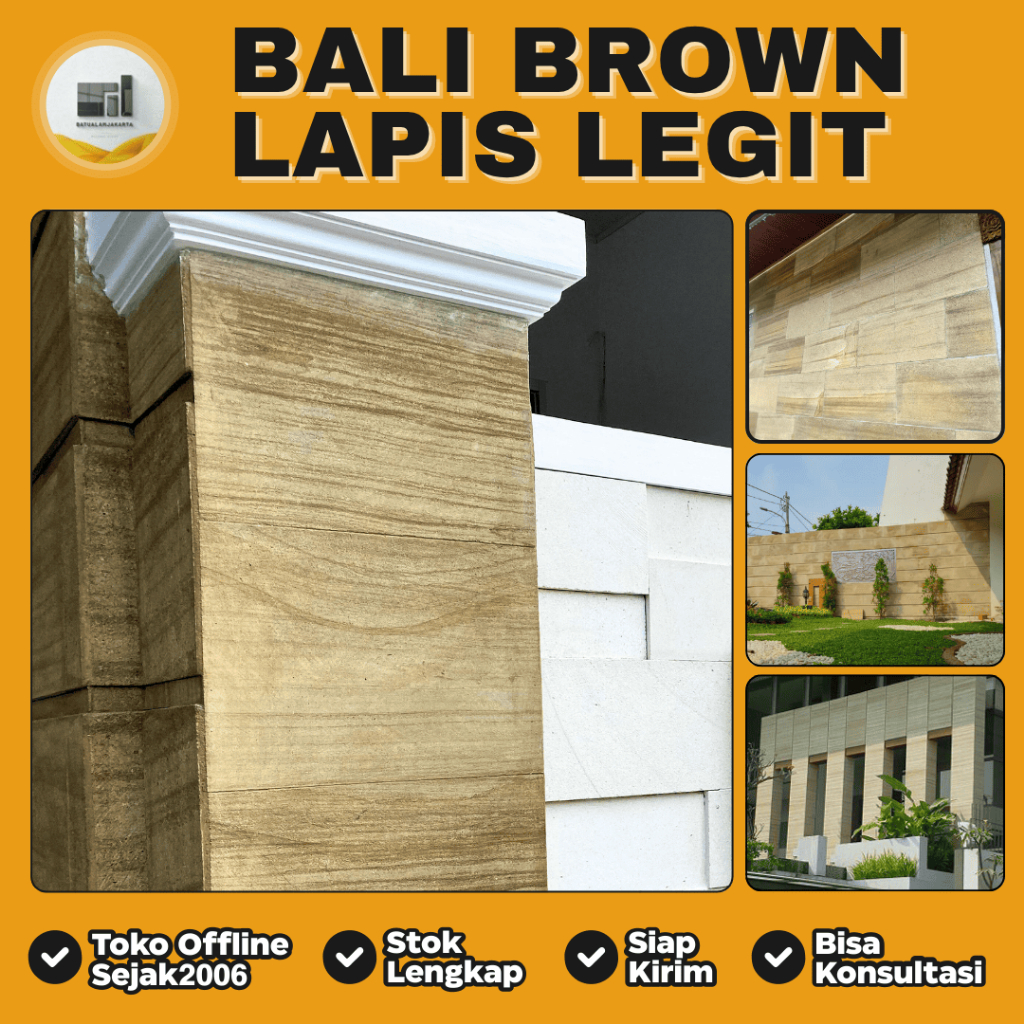 Batu Alam Bali Brown (Lapis Legit) Khusus Untuk Dinding