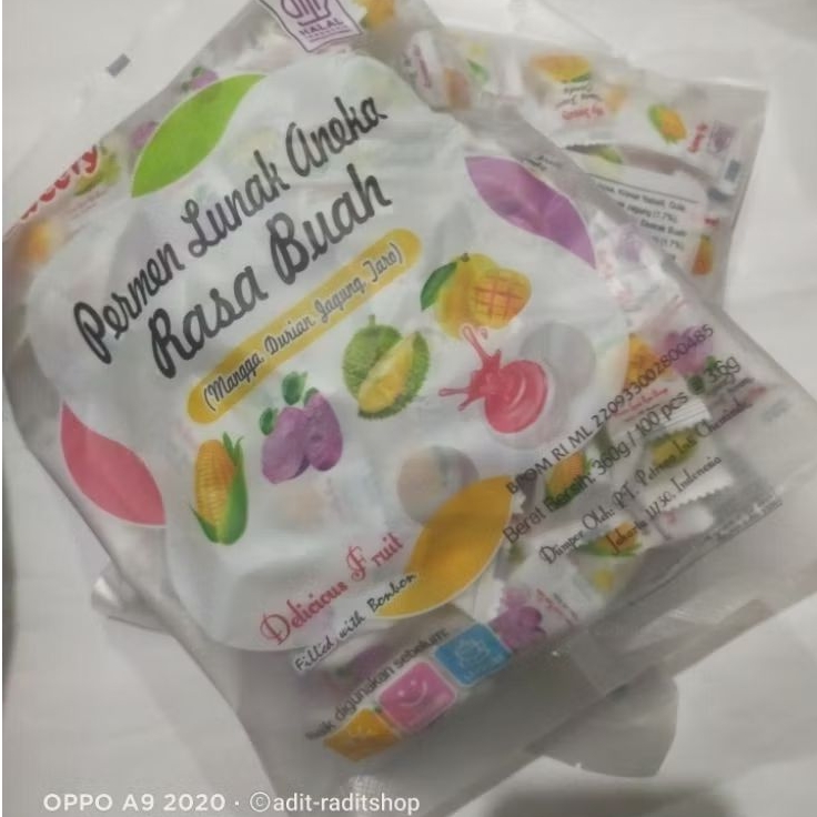 

Permen Lunak Aneka Rasa Buah My Sweety Isi 100 Pcs