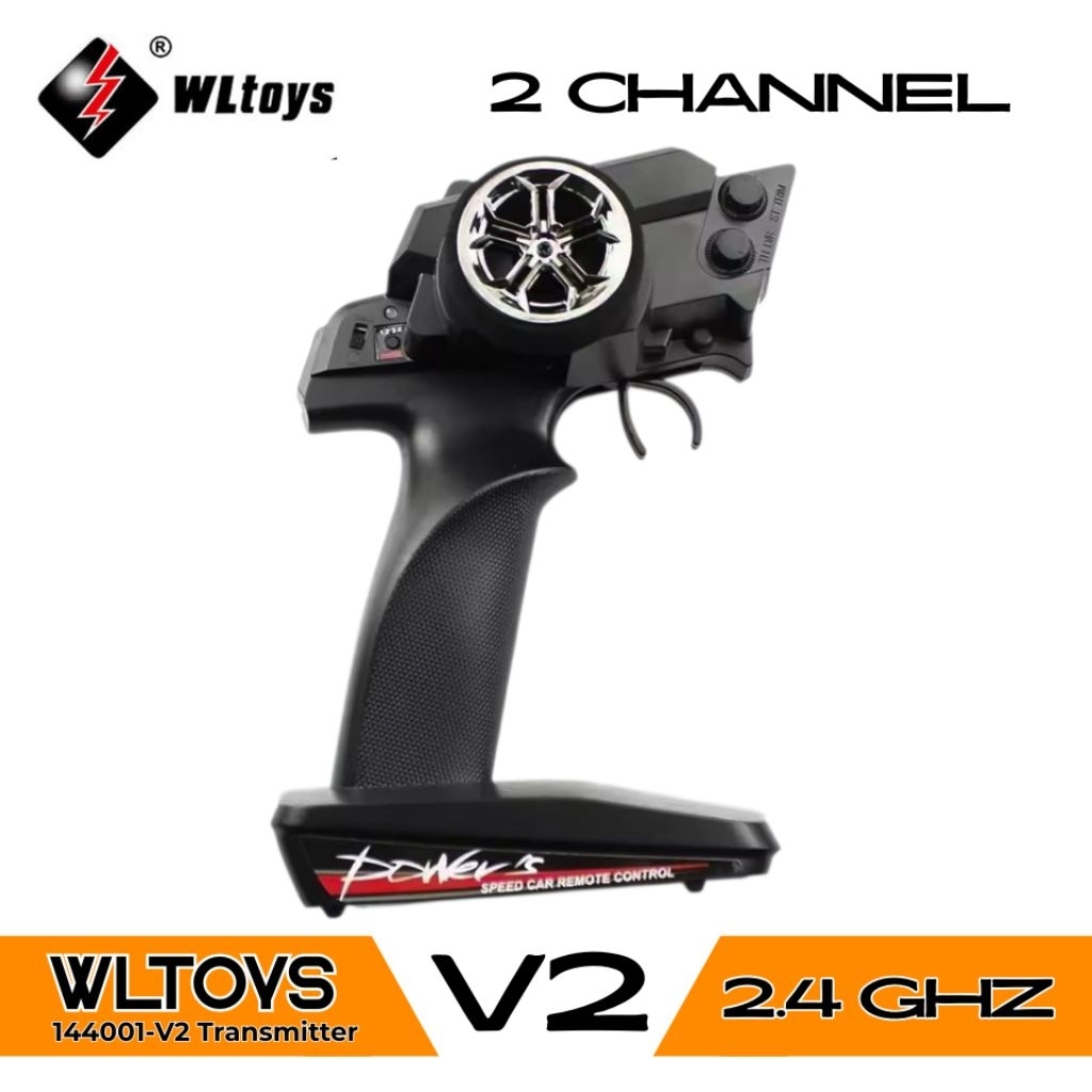Remote Control Transmitter 144001 Wltoys 2 channel untuk RC car Hobby
