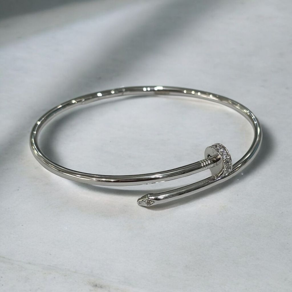 Gelang Paku Wanita Fashion Cewek Emas Putih 75% 18k