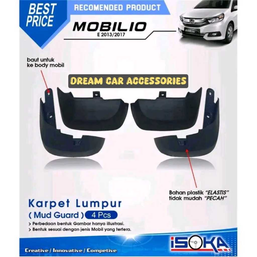 Mudguard Mud Guard / Karpet Lumpur Honda Mobilio Tipe RS(Body Kit) & Tipe E/S prestige(Non bodykit) 