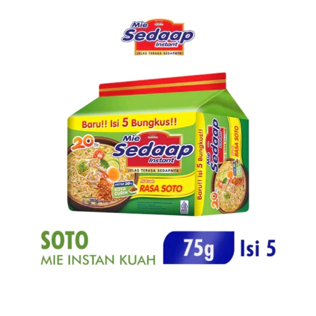 

Sedaap Mie Instans sedaap soto 5 x 75 gr - Paket hemat