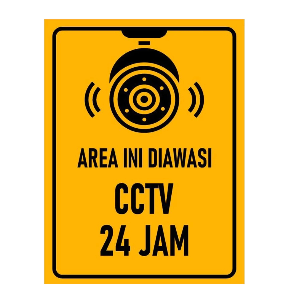 

STIKER CCTV2 10x15 cm 24 JAM AREA PANTAUAN DIPANTAU DIAWASI CAMERA