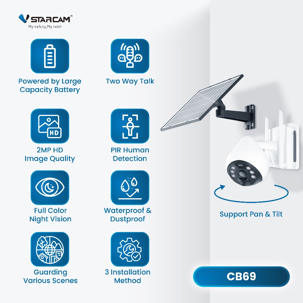VStarcam CB69 Kamera CCTV Outdoor Solar 3MP Full HD