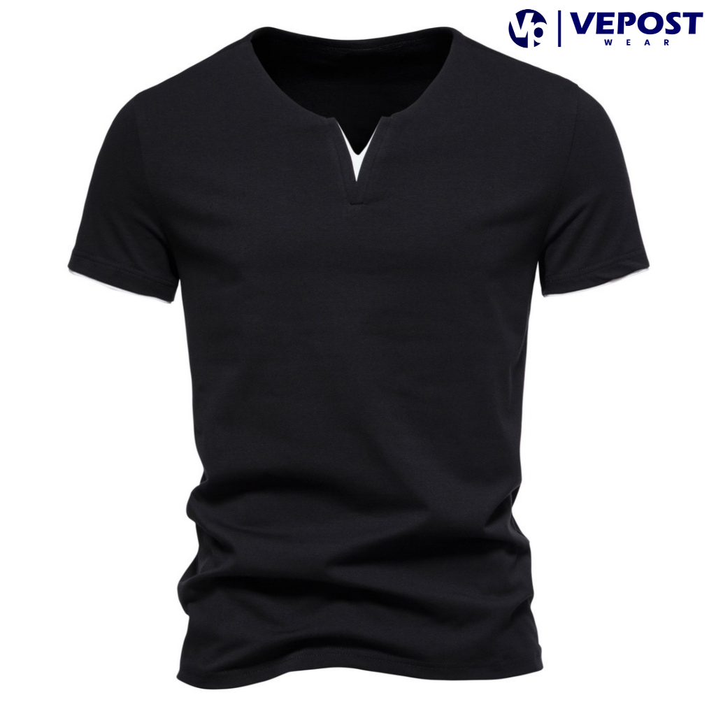 Vepost.co Pakaian Pria Kerah Vneck Kaos Lengan Pendek Bahan Katun Kaos Pria Dewasa Kaos Bahan Katun