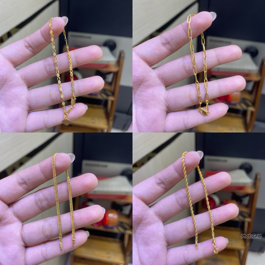 gelang rantai 1 gram emas kadar 375%/8karat