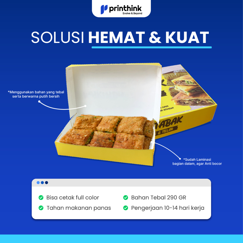 

Packaging Dus Martabak Custom Full Colour Print – Ivory 290gr Min Order 1.000Pcs