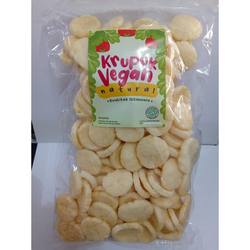 

Botan Kerupuk Koin Vegan Snack Krupuk Bentuk Bulat Vegetarian Siap Santap