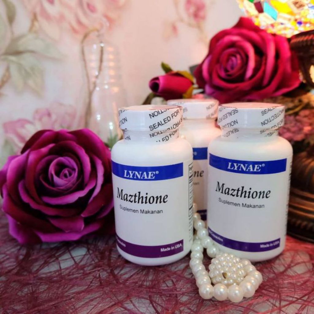 Mazthione original lynae suplemen kecantikan pemutih seluruh badan glutathione resmi Bpom ex DVN