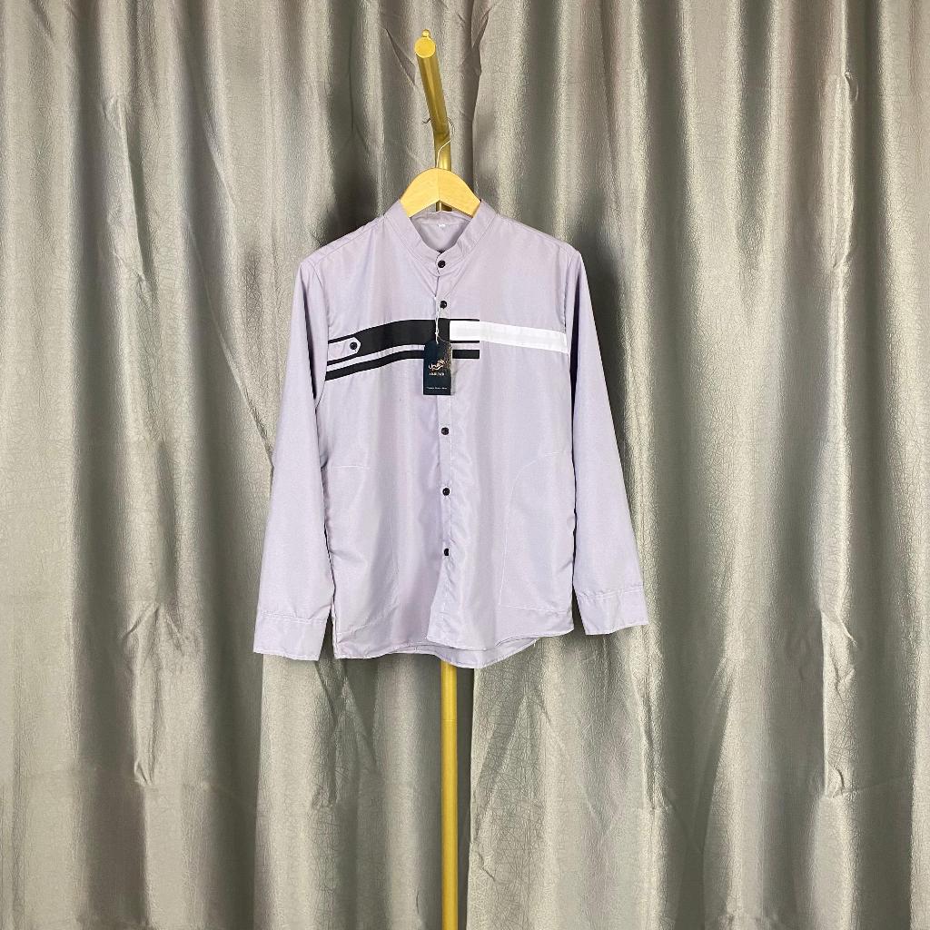 TERBARU AR RUSYD - BAJU KOKO PRIA LENGAN PANJANG DEWASA YORDAN WARNA PUTIH HITAM ABU COKLAT