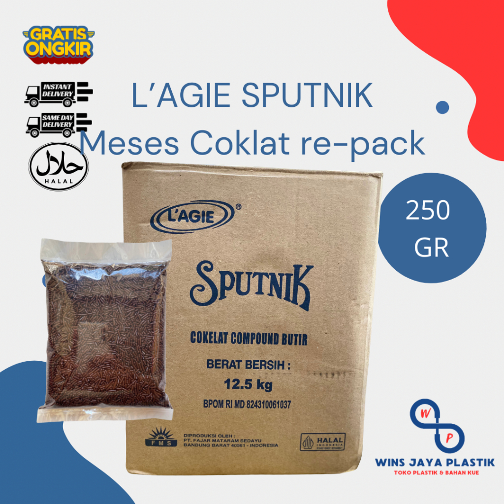 Lagie Sputnik | Meses Coklat Sputnik 250gr | Re-pack | Meses Coklat Premium