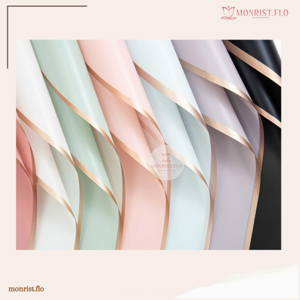 

Monrist Flo - Kertas Bunga Buket List Gold Emas Cellophane / Flower Wrapping Pack List Gold
