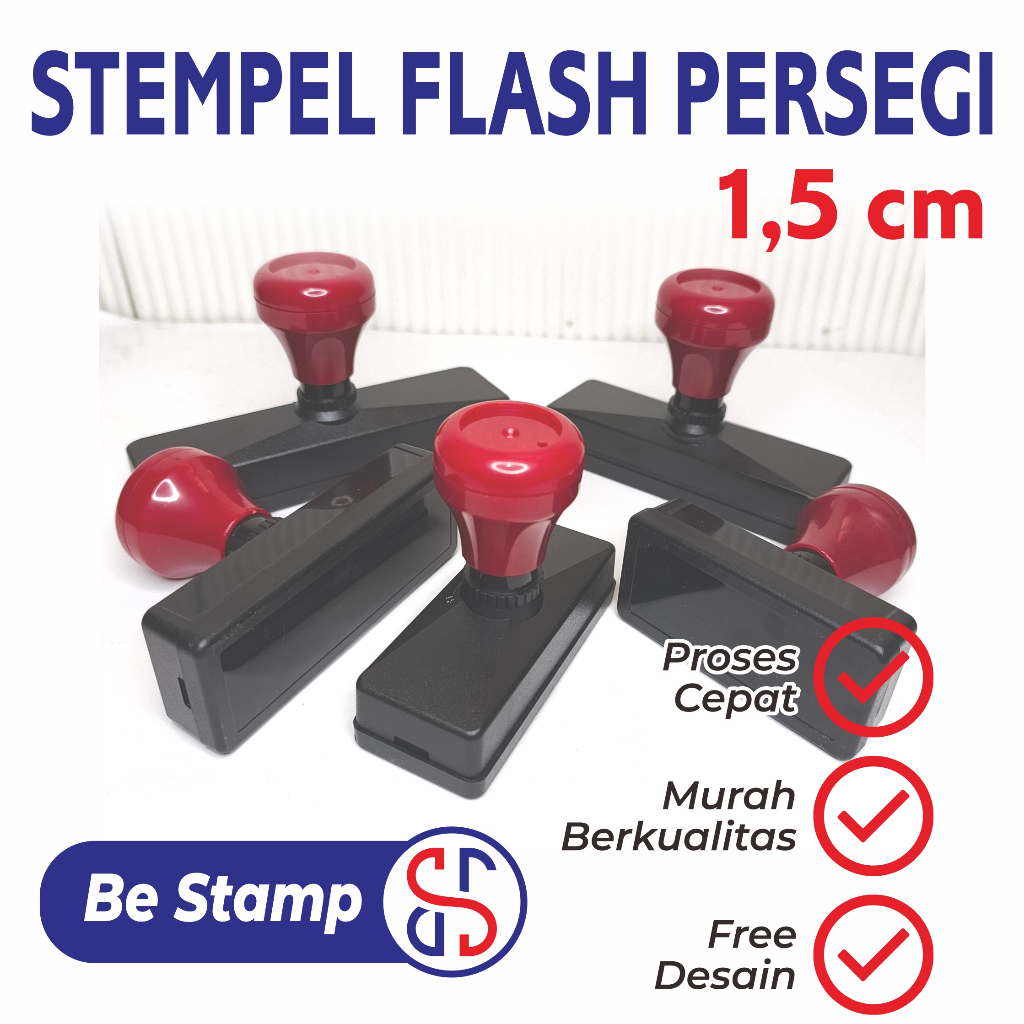 

Cetak Stempel Flash Persegi 1,5 cm BONUS TINTA