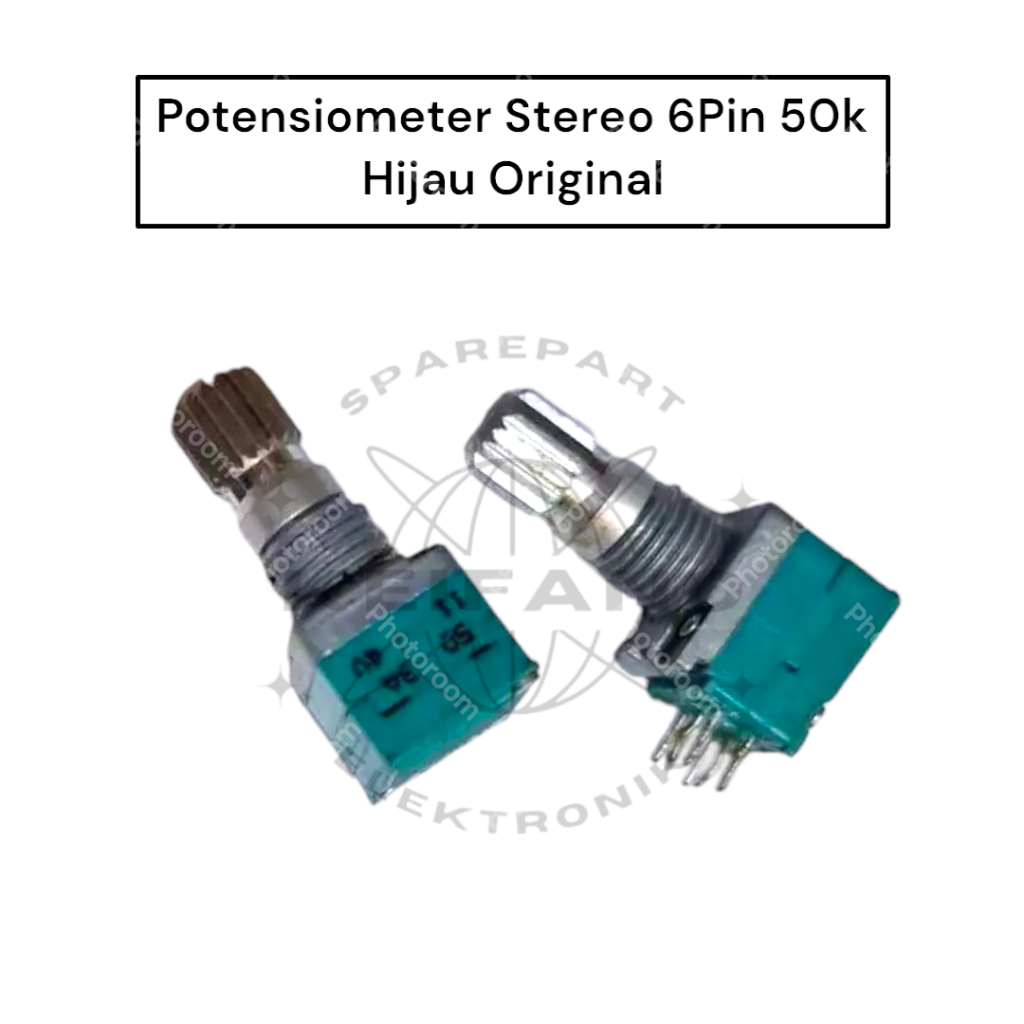 Potensiometer Stereo 6Pin 50k Hijau Original