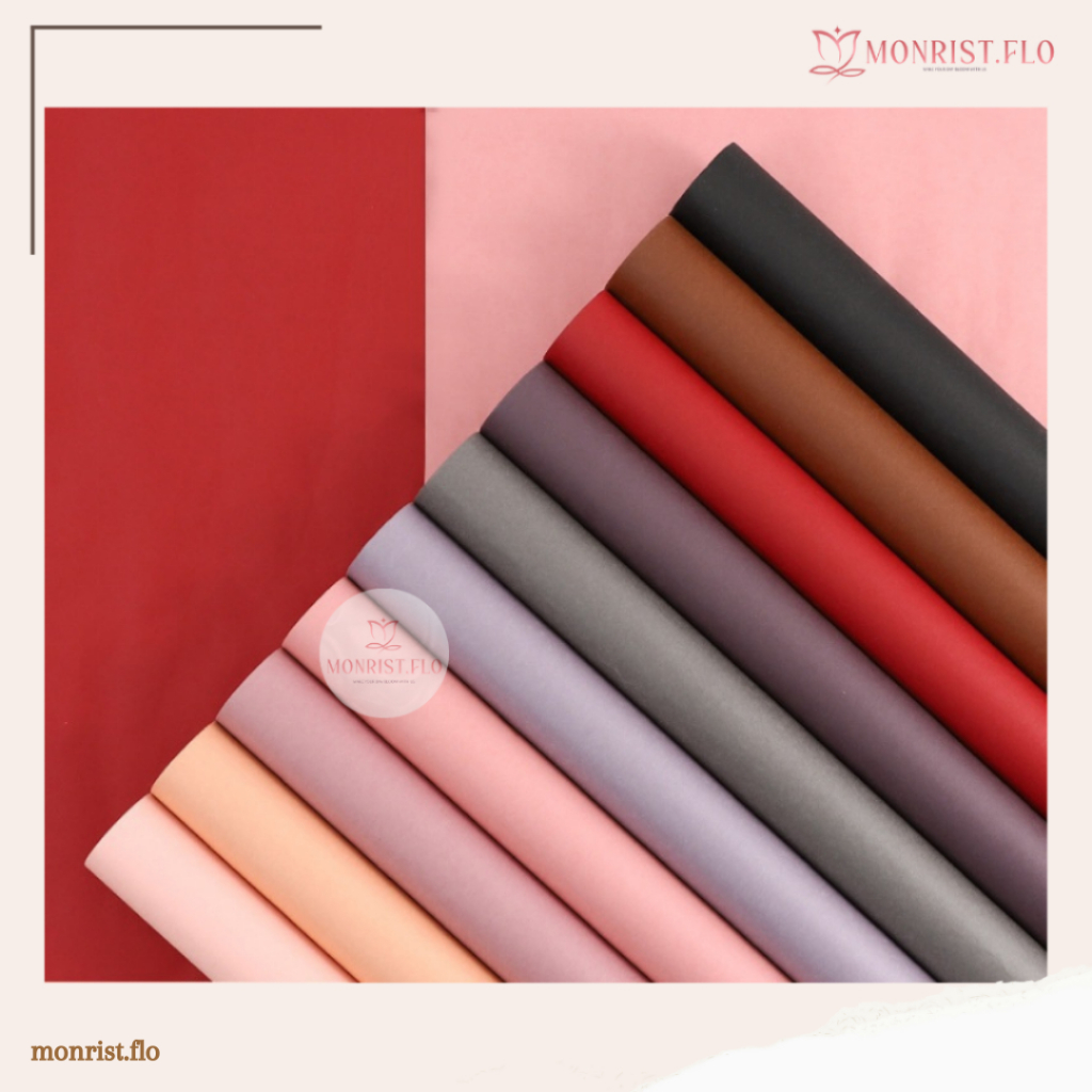 

Kertas Buket Bunga Bahan Craft Paper Tebal Soft Pastel Kraft / Pembungkus Kado Polos / Flower Wrapping Paper Full Color Cellophane