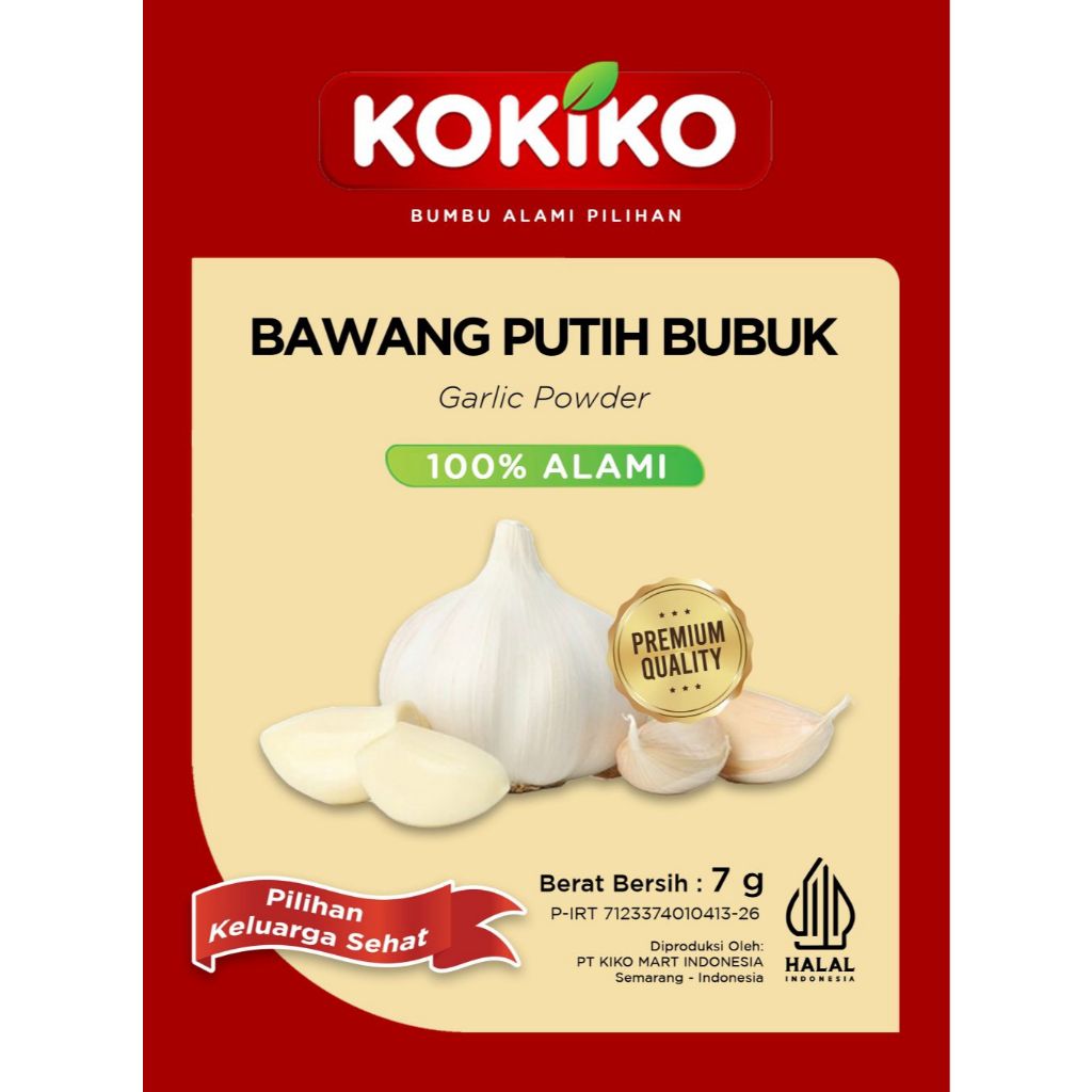 KOKIKO Bawang Putih Bubuk Garlic Powder 7 Gram Kemasan Sachet