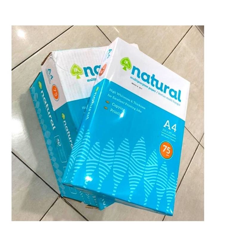 

(1RIM) KERTAS HVS NATURAL A4 - 75GRAM (1RIM ISI 500LEMBAR)